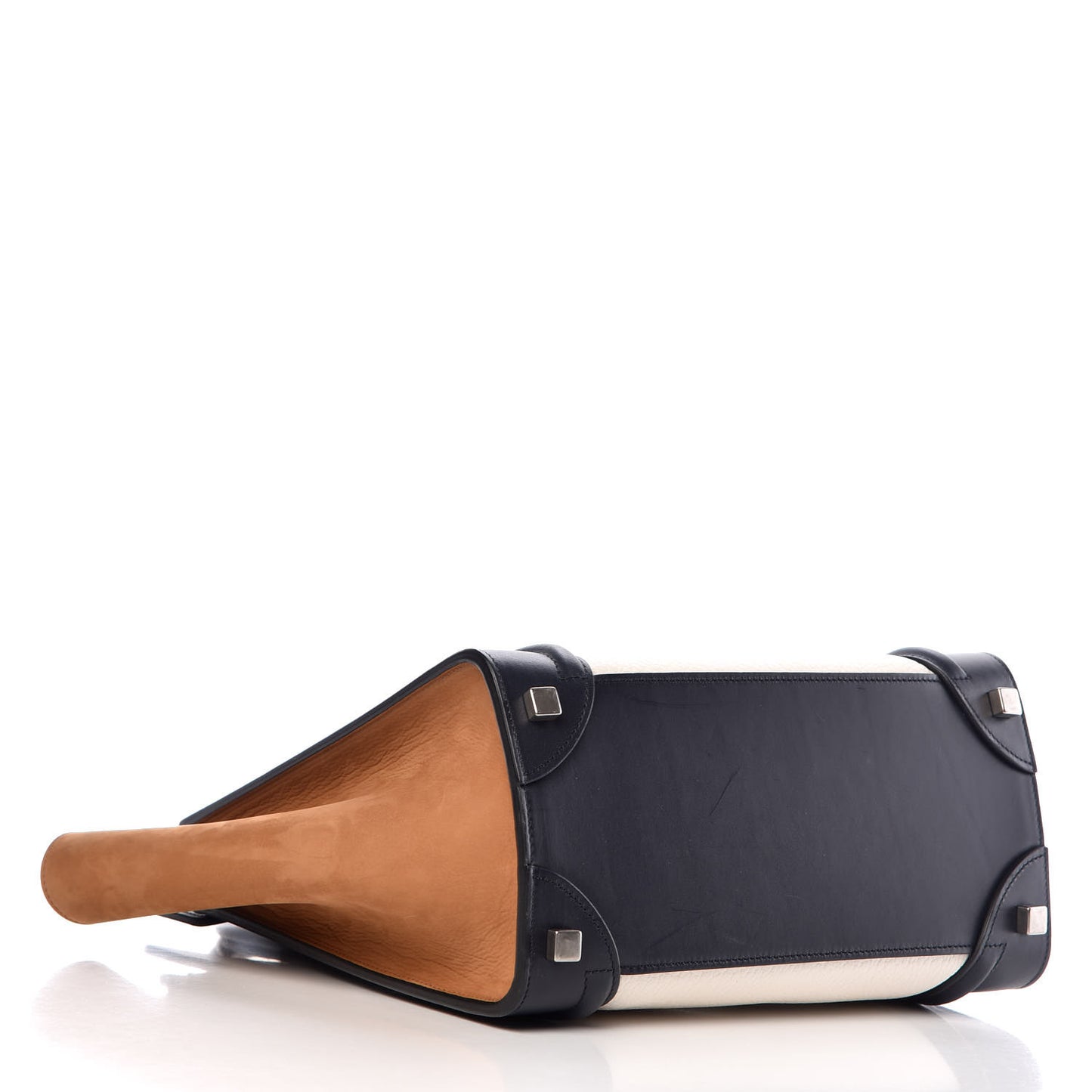 Baby Grained Calfskin Nubuck Micro Tri-Color Luggage White