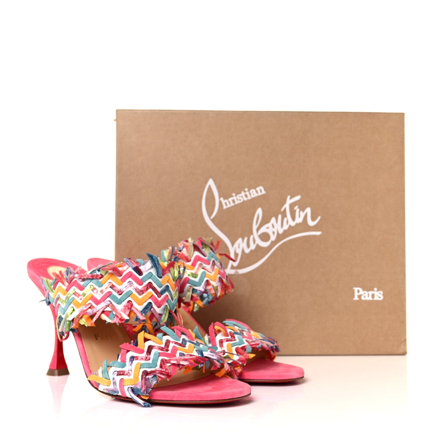 Nappa Velvet Suede Raffia Meroine 85 Sandals 40 Multicolor