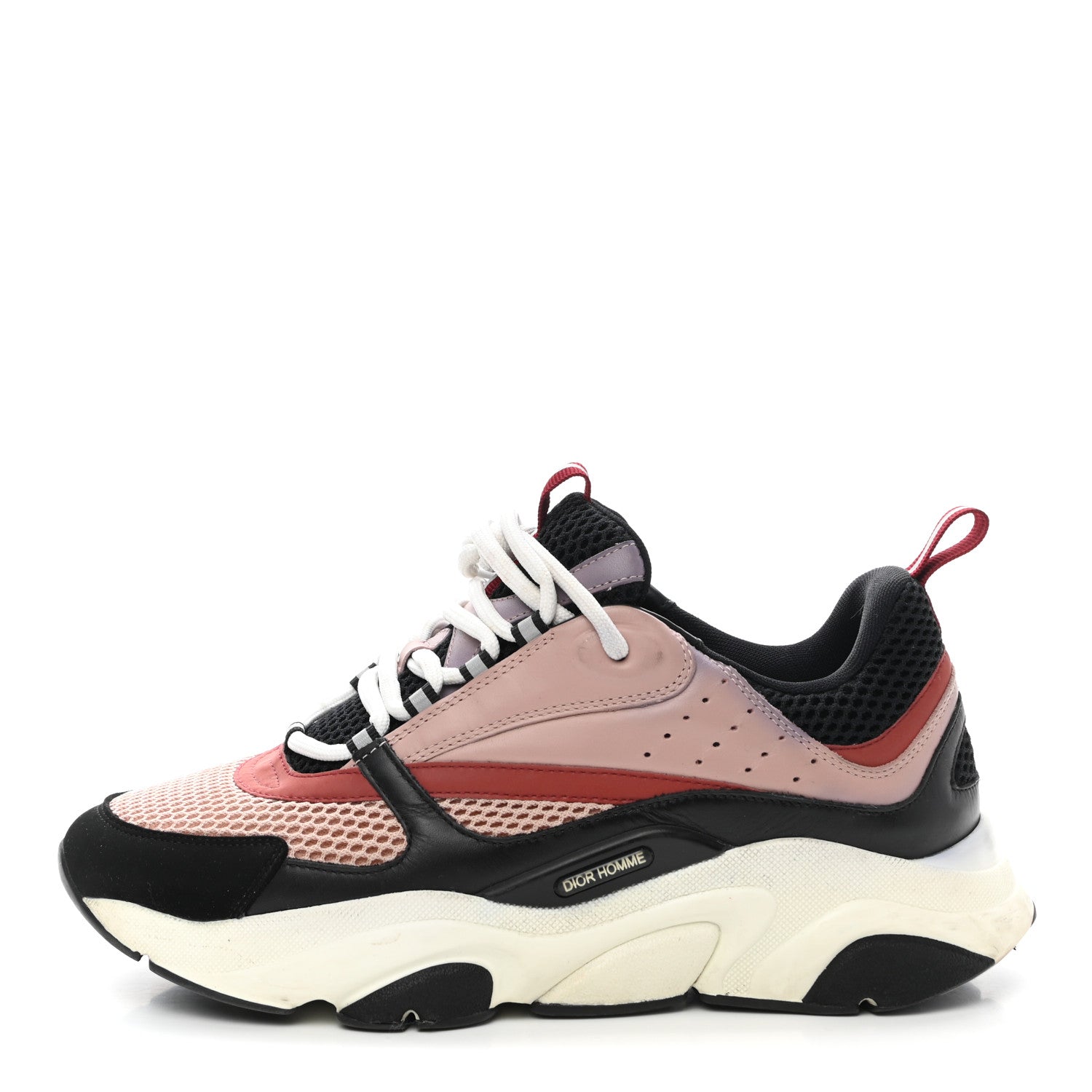 Christian Dior Technical Mesh Calfskin Mens B22 Sneakers 41 Pink Red Black 1 of 11