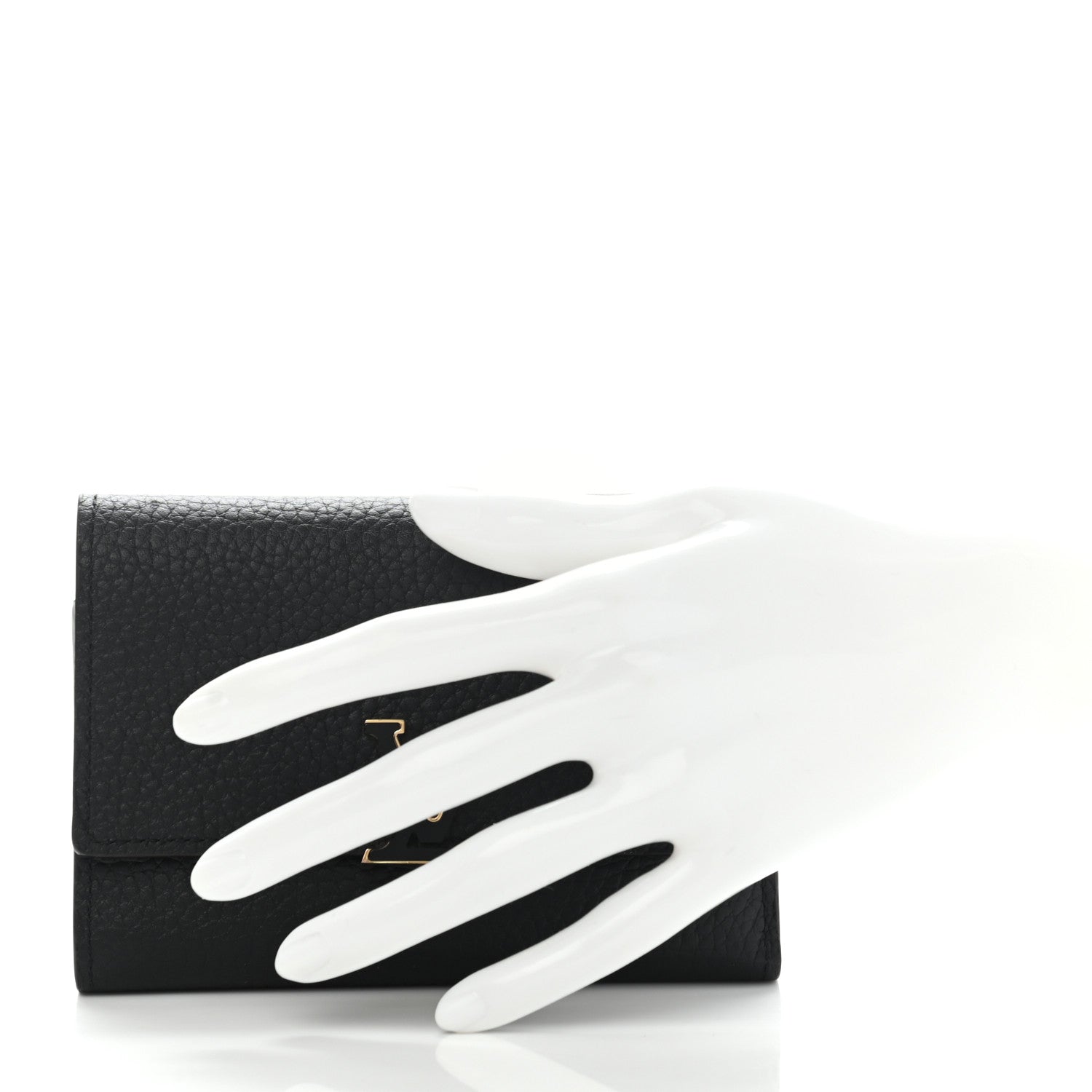 Louis Vuitton Taurillon Capucines Compact Wallet Black 2 of 9