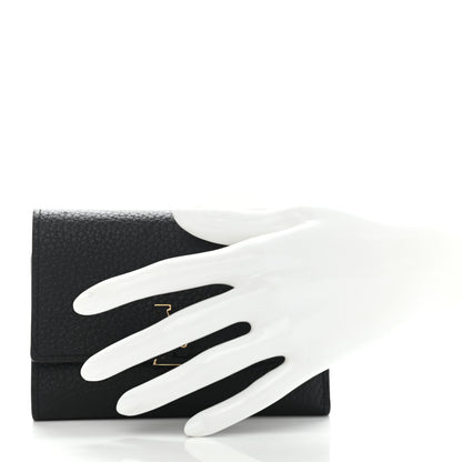 Louis Vuitton Taurillon Capucines Compact Wallet Black 2 of 9