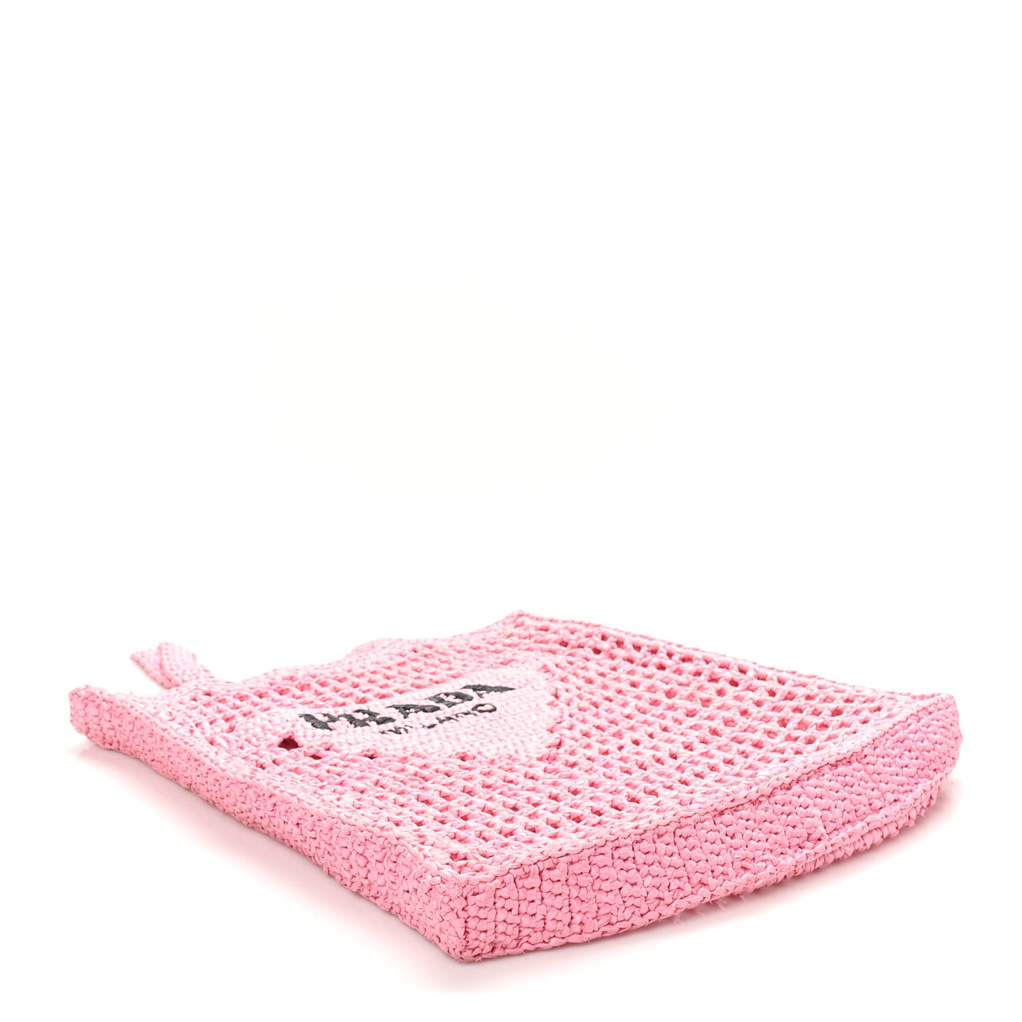 Yarn Raffia Effect Crochet Logo Embroidered Tote Bag Petalo