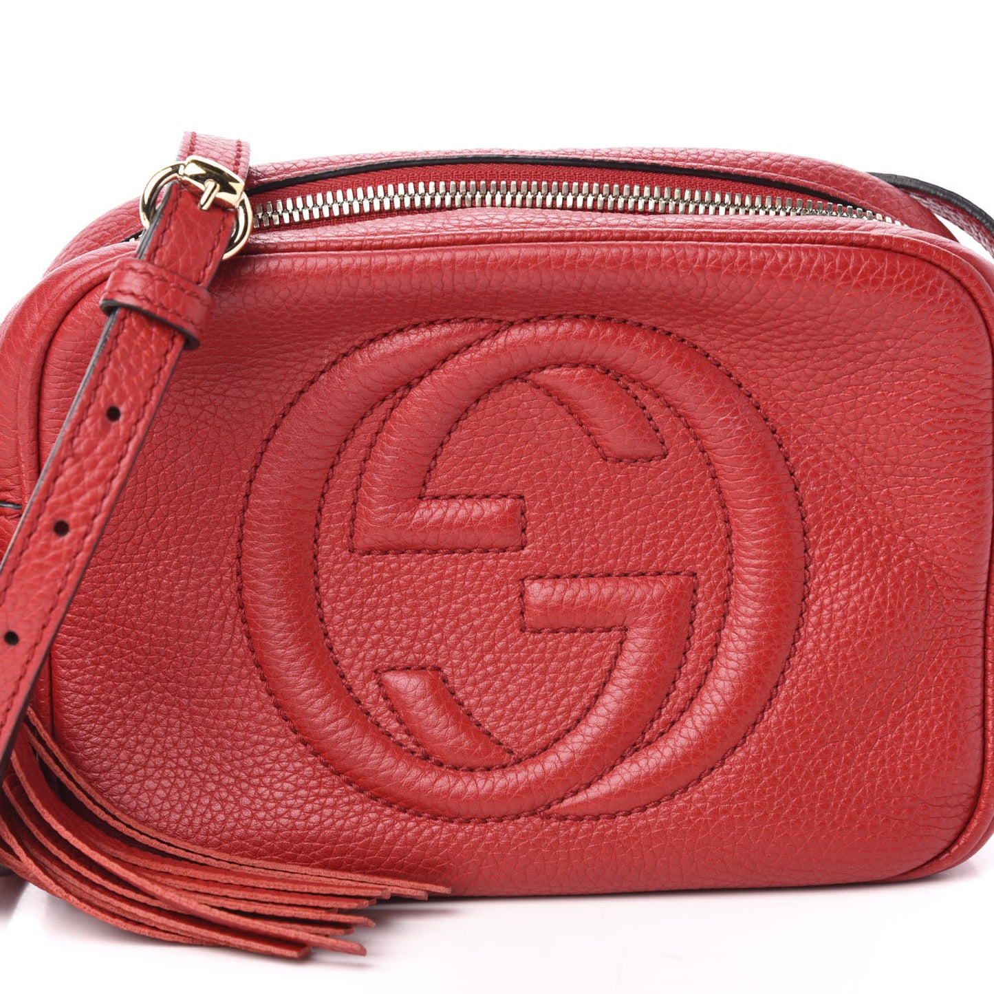 Pebbled Calfskin Small Soho Disco Bag Tabasco Red