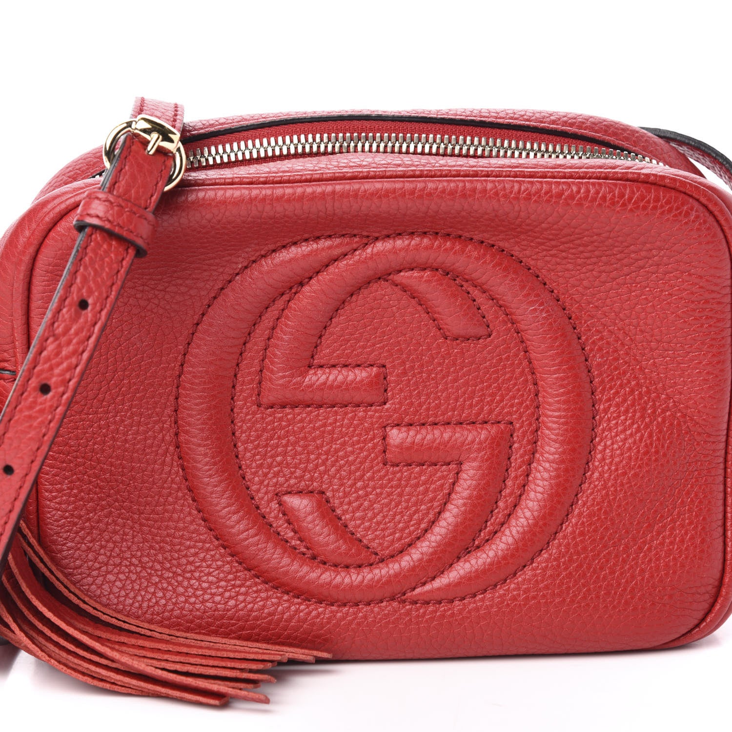 Gucci Pebbled Calfskin Small Soho Disco Bag Tabasco Red 21 of 21