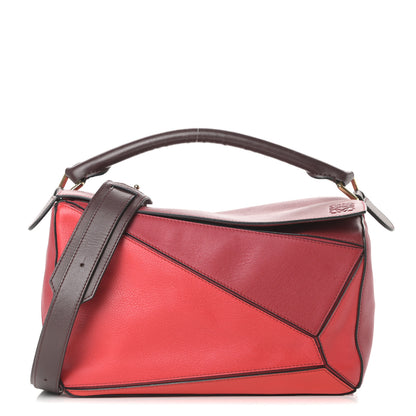 Loewe Calfskin Colorblock Medium Puzzle Bag Red 1 of 13