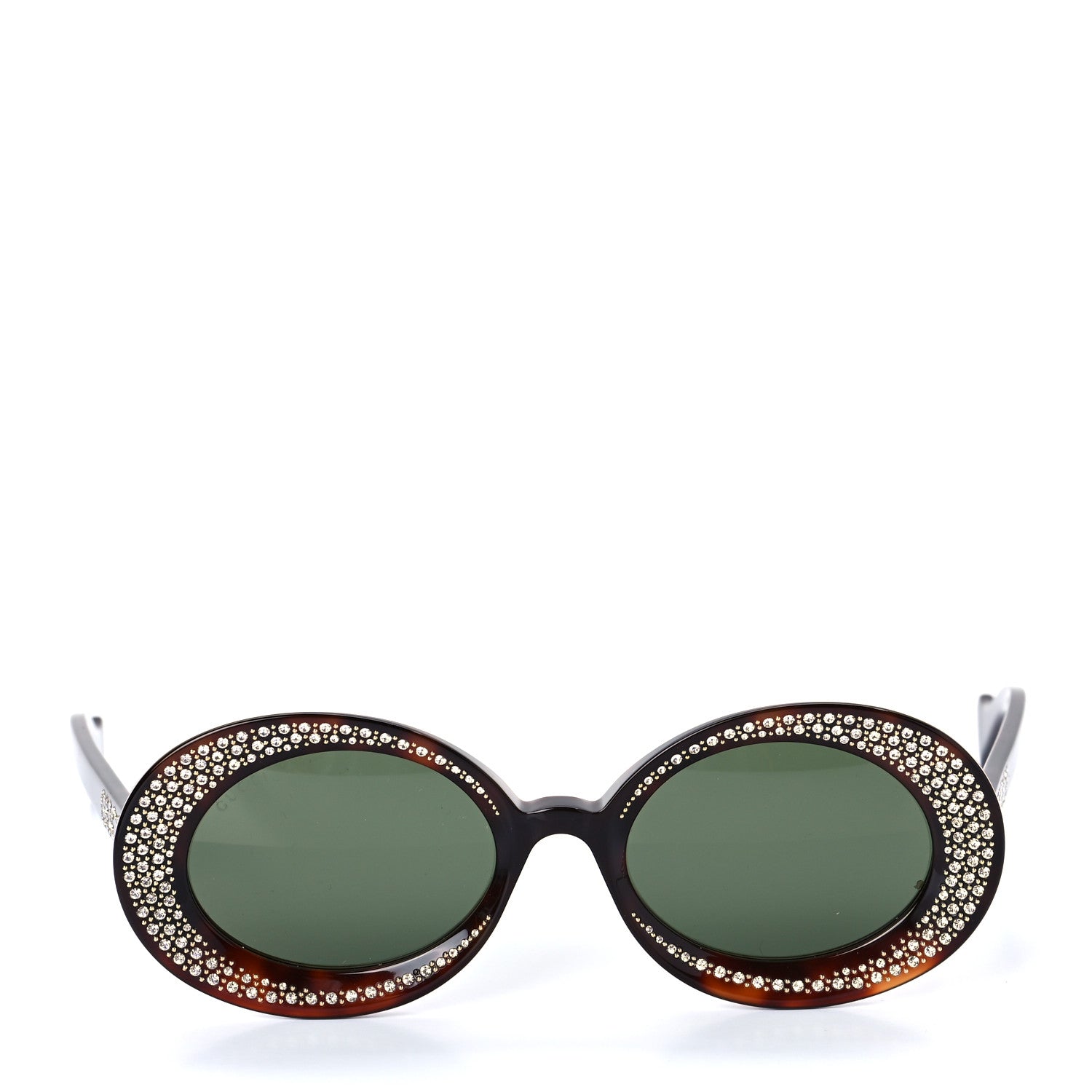 Gucci Acetate Crystal Round Sunglasses GG0618S Tortoiseshell 2 of 6