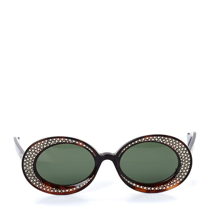 Gucci Acetate Crystal Round Sunglasses GG0618S Tortoiseshell 2 of 6