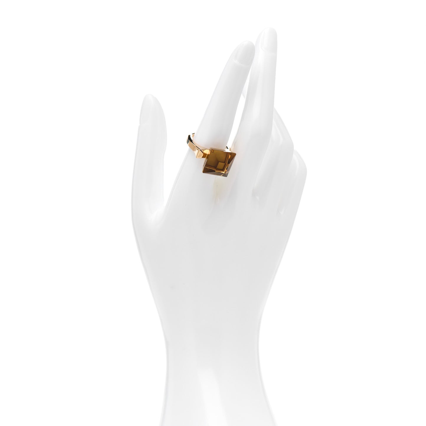 18K Yellow Gold Smoky Quartz Chiodo Ring 54 6.75