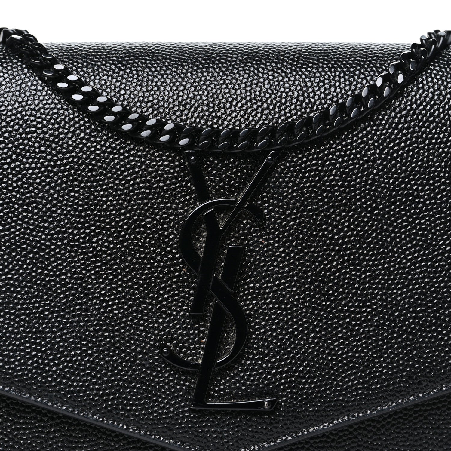 Saint Laurent Grain de Poudre Uptown Chain Wallet Black 8 of 10