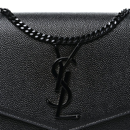 Saint Laurent Grain de Poudre Uptown Chain Wallet Black 8 of 10
