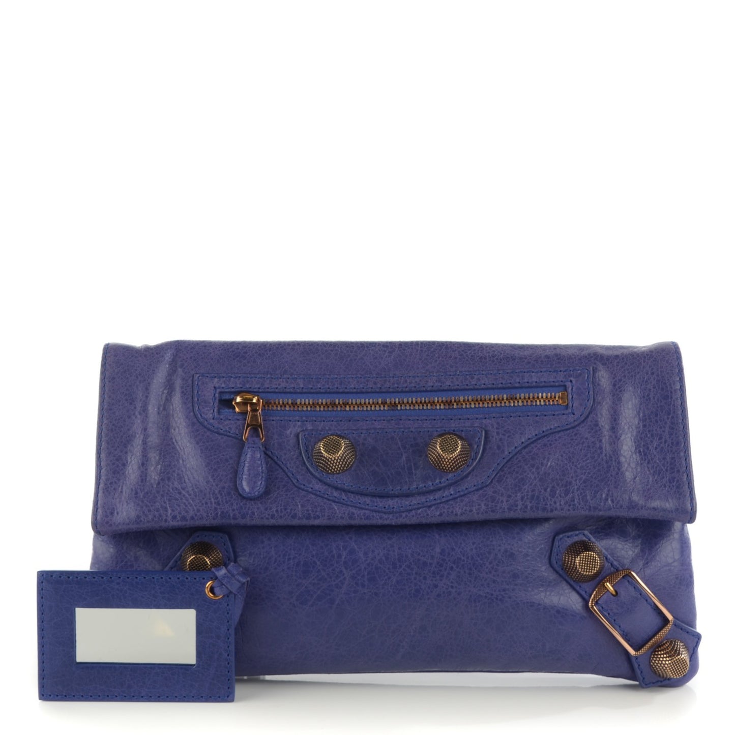 Agneau Giant 21 Rose Gold Hardware Envelope Clutch Bleu Lavande
