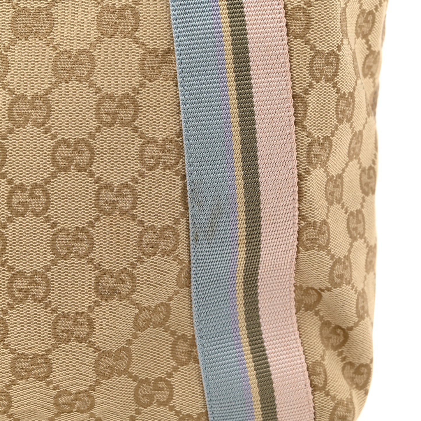 GG Monogram Medium Web Handle Vertical Tote Pink Blue