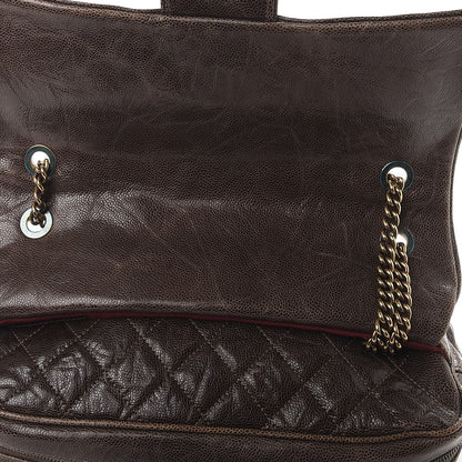 Chanel Crumpled Caviar Quilted Large Shiva Flap Brown 9 of 9