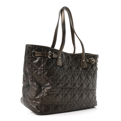 Christian Dior Coated Canvas Cannage Small Panarea Tote Bronze 3 of 10