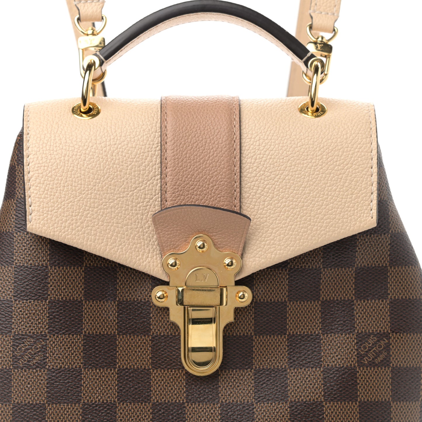 Damier Ebene Clapton Backpack Creme