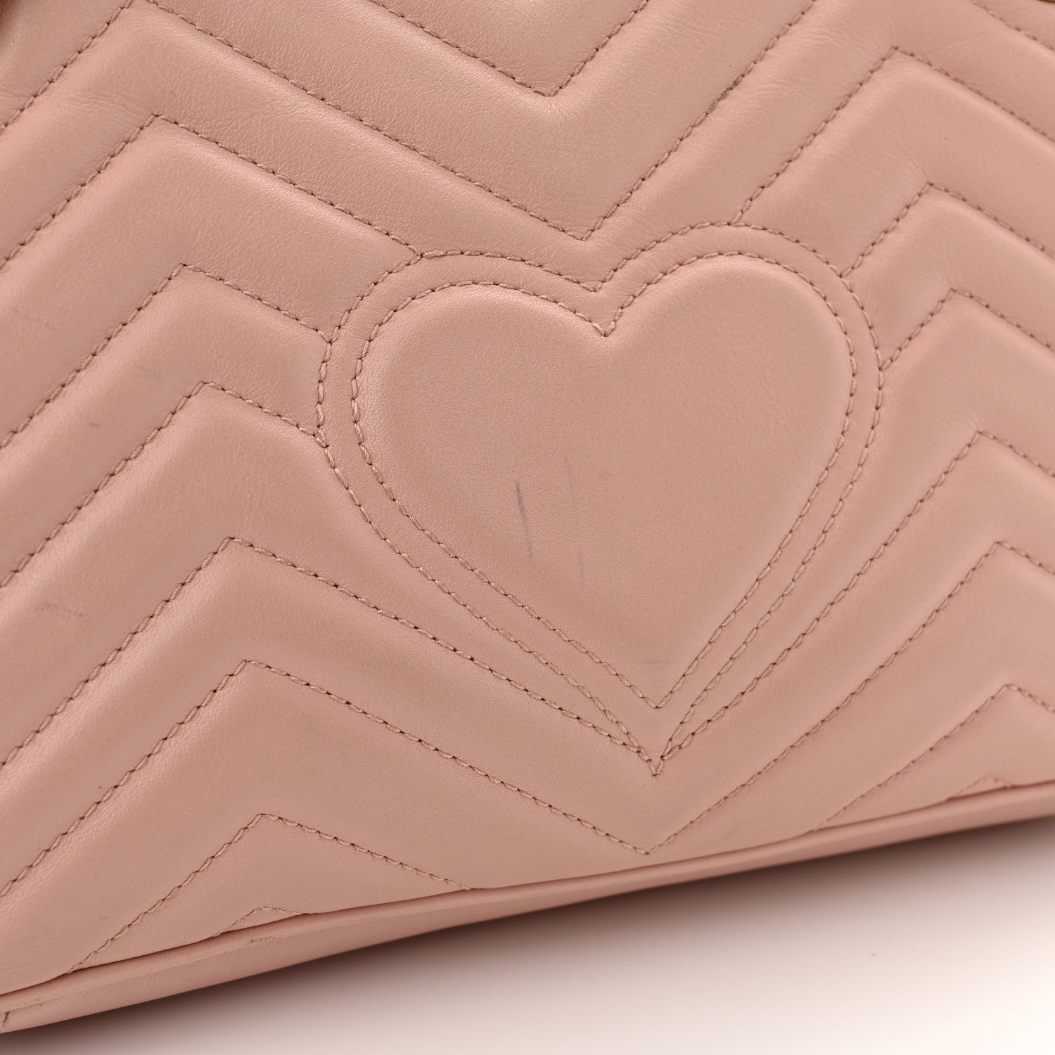 Gucci Calfskin Matelasse Small GG Marmont Shoulder Bag Perfect Pink 12 of 14