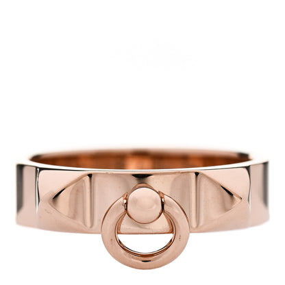 Hermes 18K Rose Gold PM Collier De Chien Ring 55 7.25 1 of 5