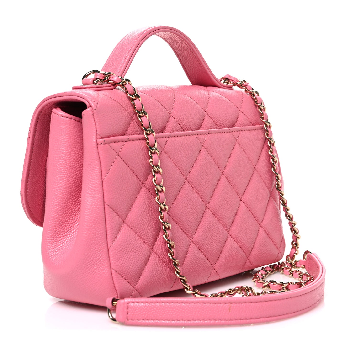 Caviar Quilted Small Business Affinity Flap Pink