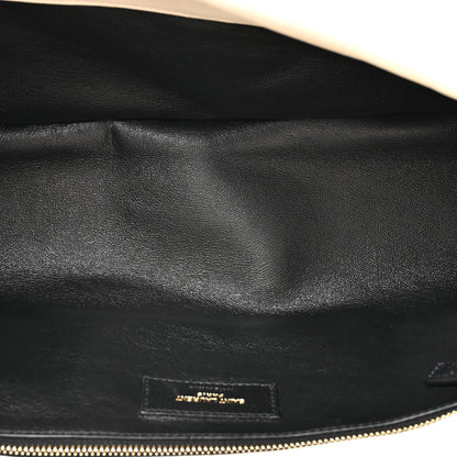Saint Laurent Lambskin Quilted Sade Puffer Envelope Clutch Crema Soft 5 of 9