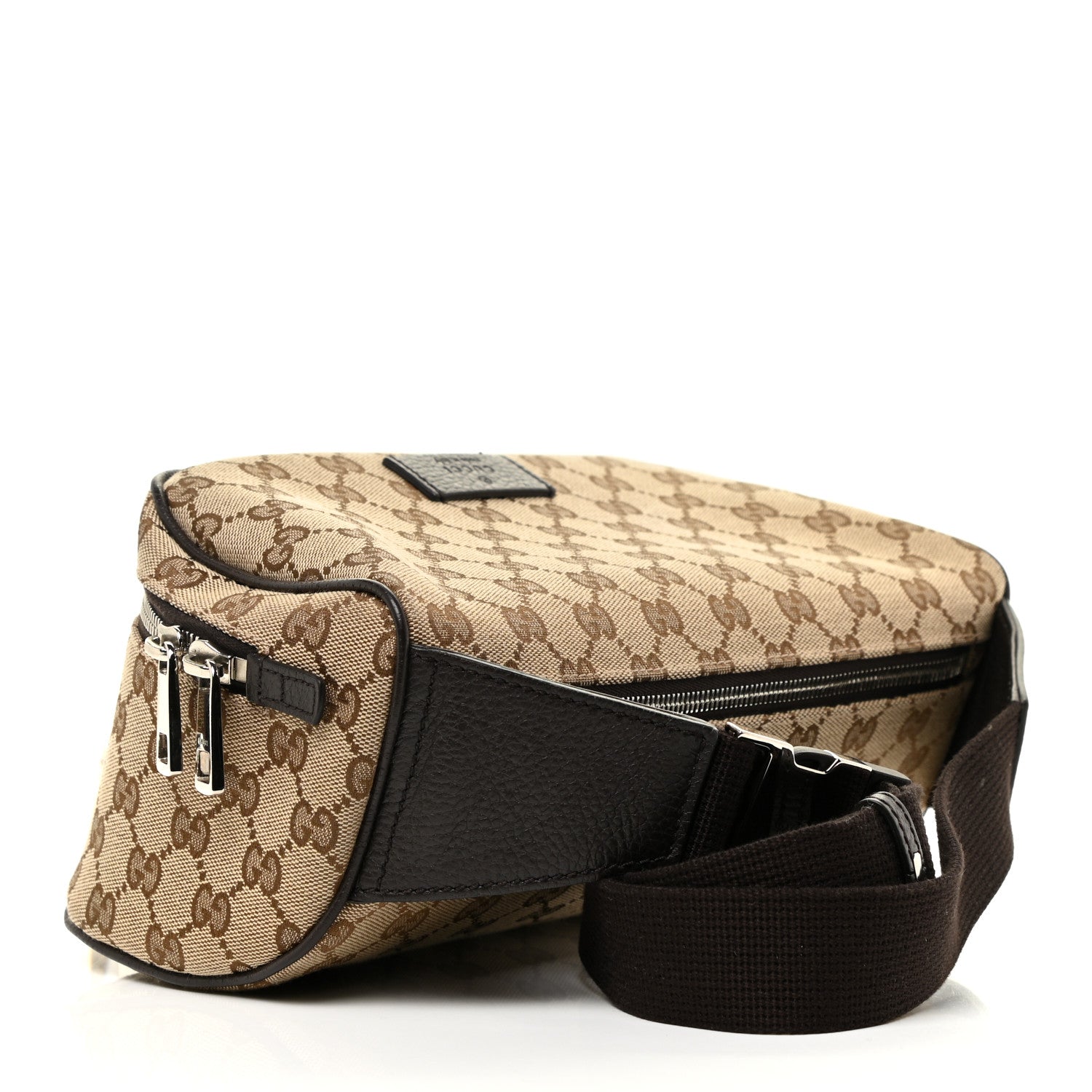 Gucci Monogram Dollar Calfskin Waist Pouch Beige Ebony Testa di Moro Marrone Scuro 3 of 13