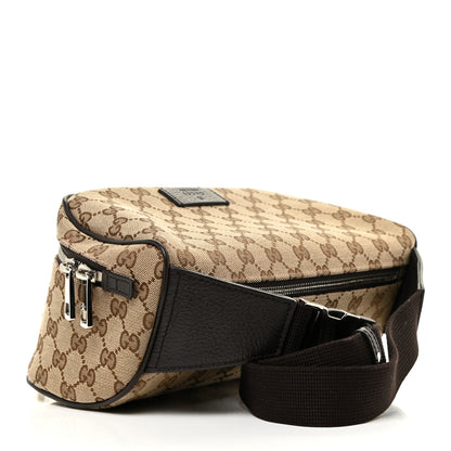 Gucci Monogram Dollar Calfskin Waist Pouch Beige Ebony Testa di Moro Marrone Scuro 3 of 13