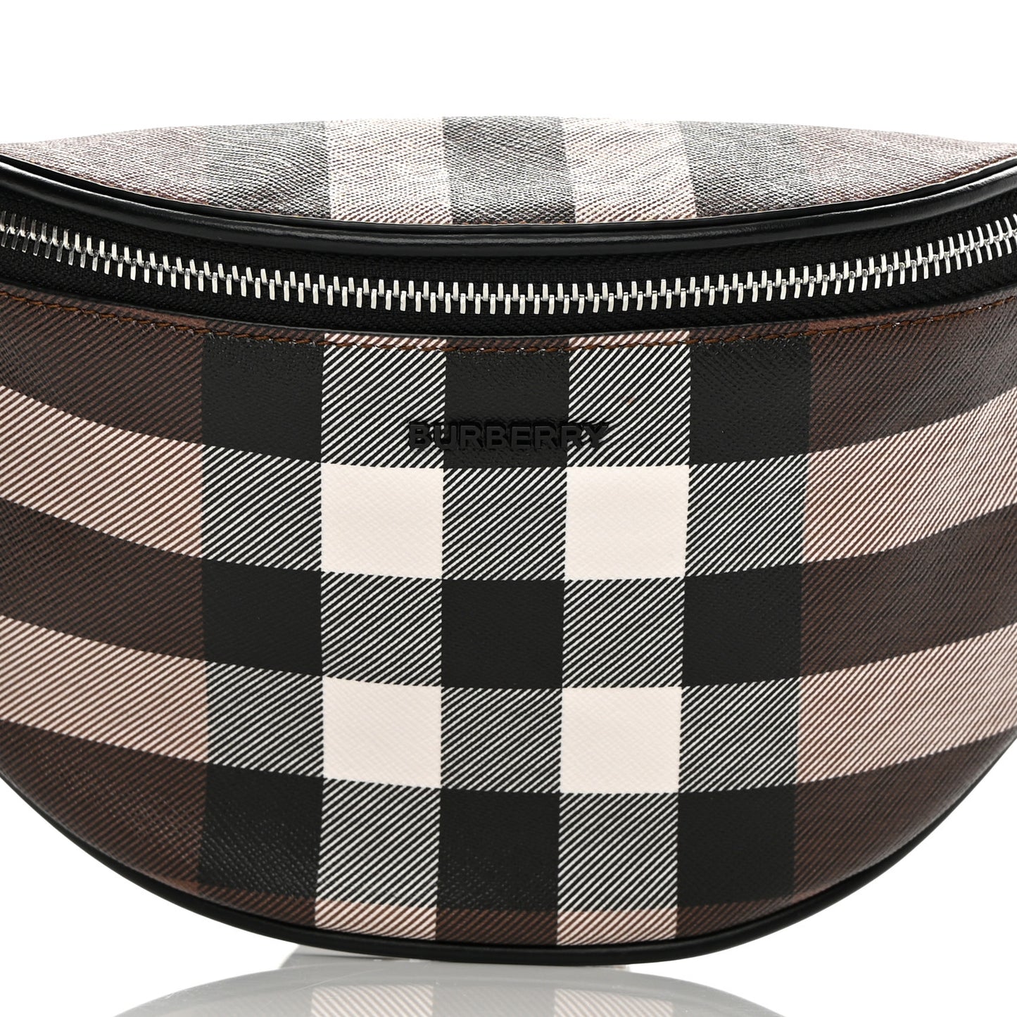 E-canvas Check Bum Bag Dark Birch Brown