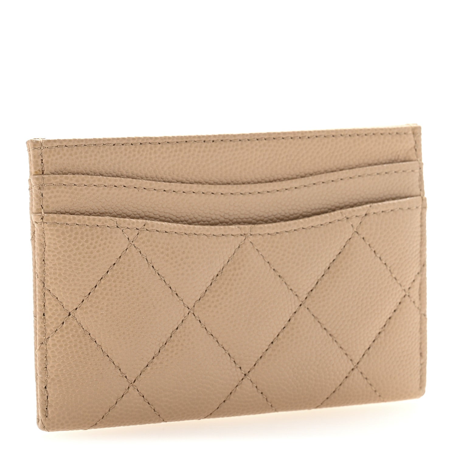 Chanel Caviar Quilted Card Holder Beige 3 of 9