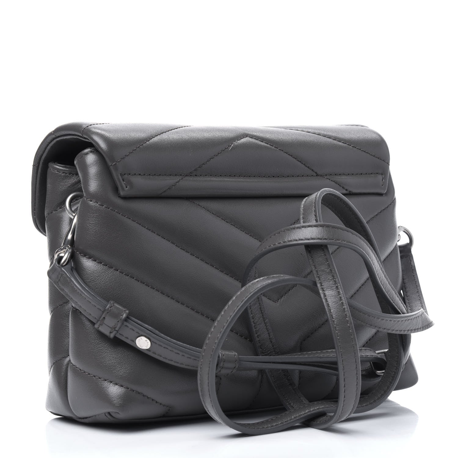 Saint Laurent Calfskin Y Quilted Monogram Toy Loulou Crossbody Bag Storm 4 of 25