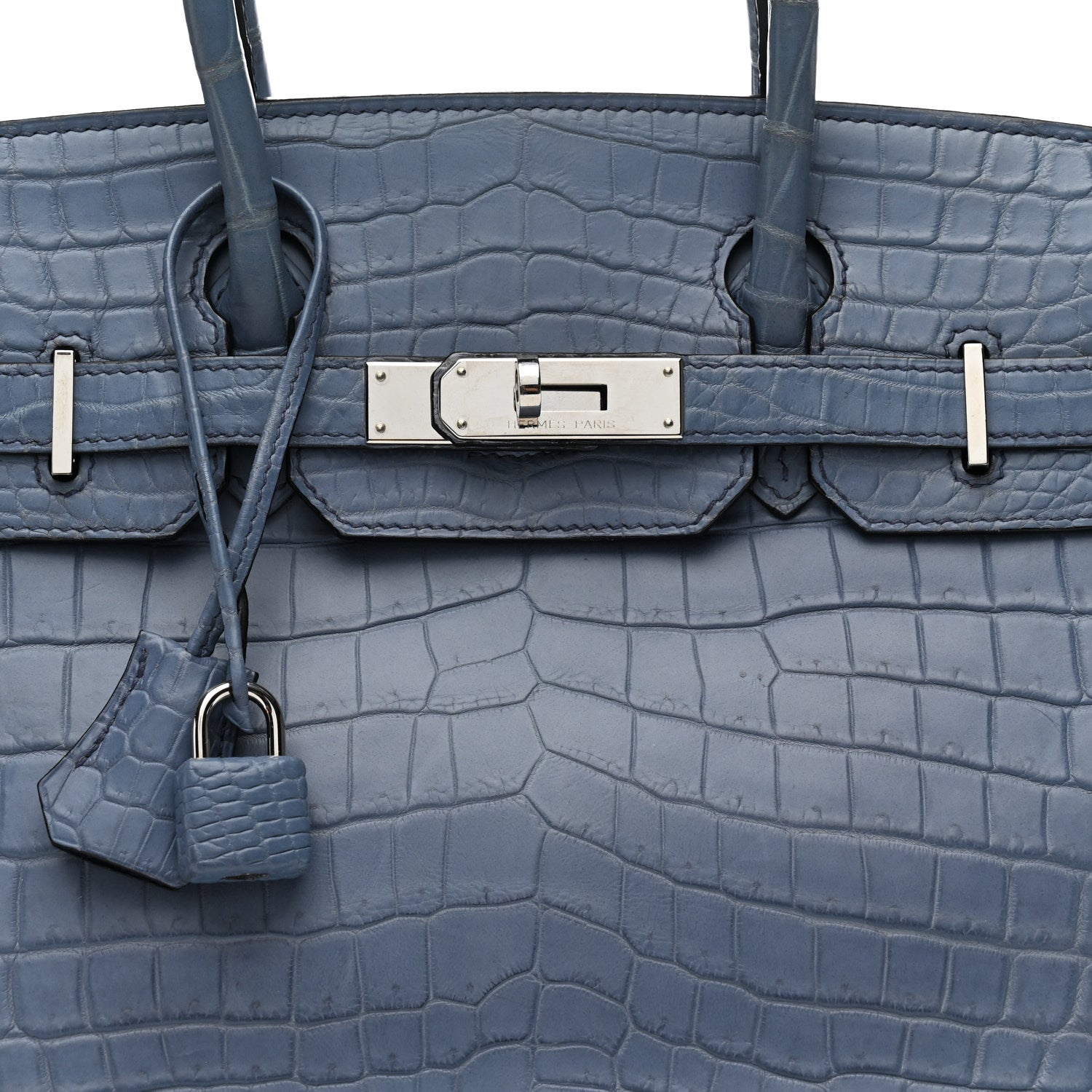 Hermes Matte Niloticus Crocodile Birkin 30 Bleu Ciel 14 of 45