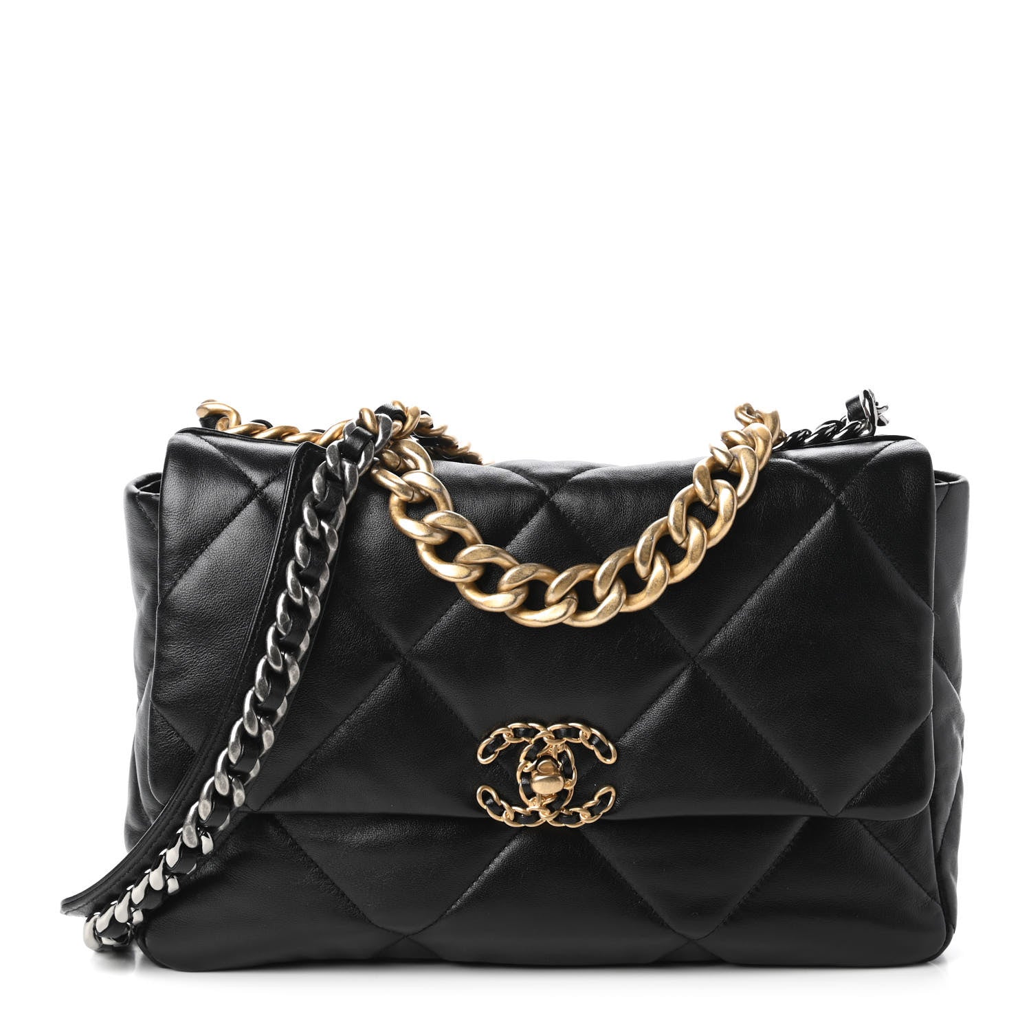 Chanel Lambskin Quilted Large Chanel 19 Flap Black 1 of 11
