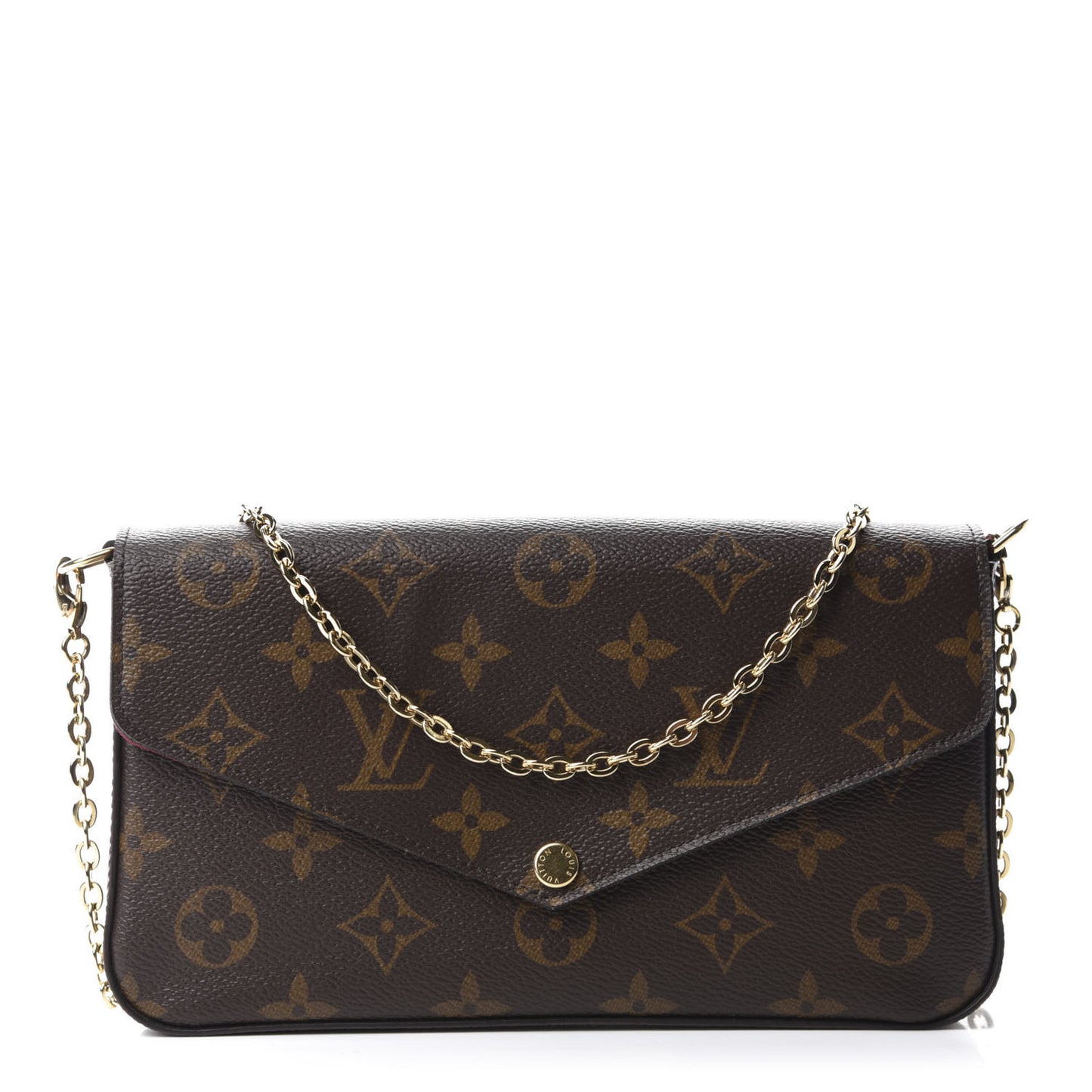 Monogram Pochette Felicie Chain Wallet Fuchsia