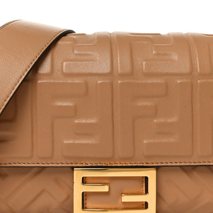 Fendi Nappa FF 1974 Embossed Baguette Miele Scuro 8 of 10