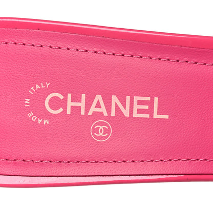 Chanel Patent CC Mules 38.5 Dark Pink Light Pink 7 of 9