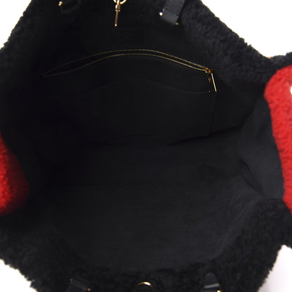 Louis Vuitton Shearling Monogram Giant Teddy Onthego GM Black Red 5 of 10