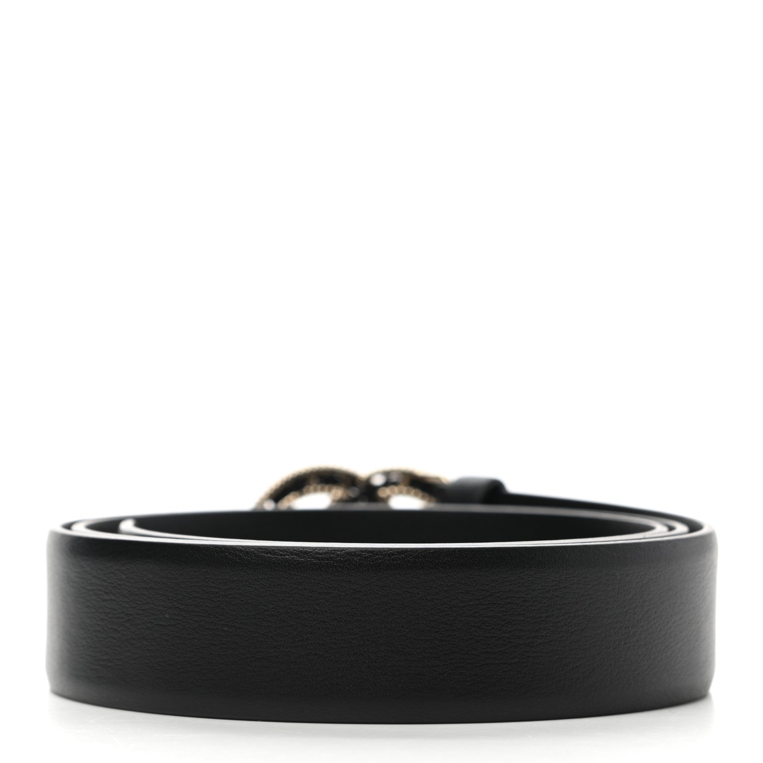 Chanel Lambskin Crystal Chain CC Belt 90 36 Black 2 of 8