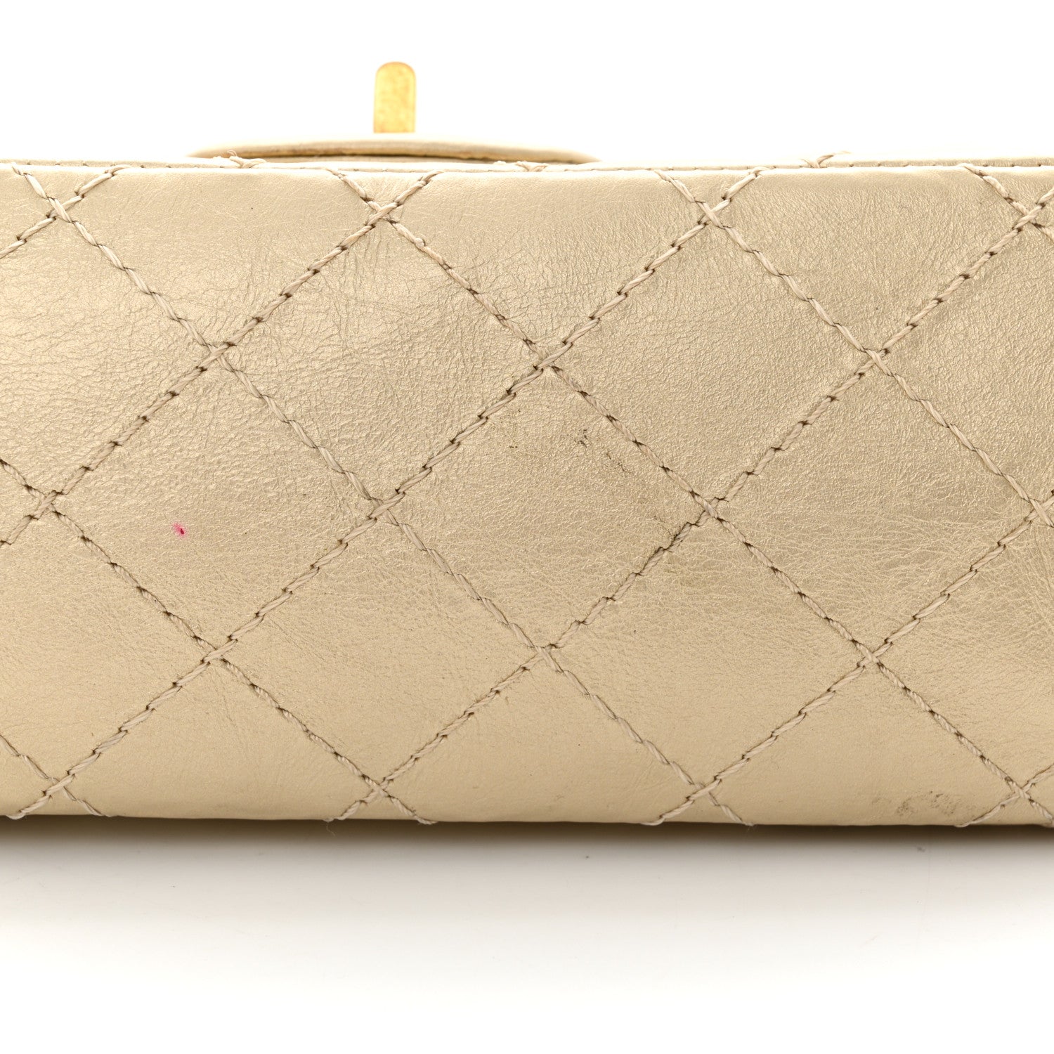 Chanel Metallic Aged Calfskin Quilted 2.55 Reissue Mini Flap Light Gold 11 of 12