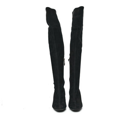Hermes Velvet Goatskin Betty 60 Boots 38.5 Black 2 of 6