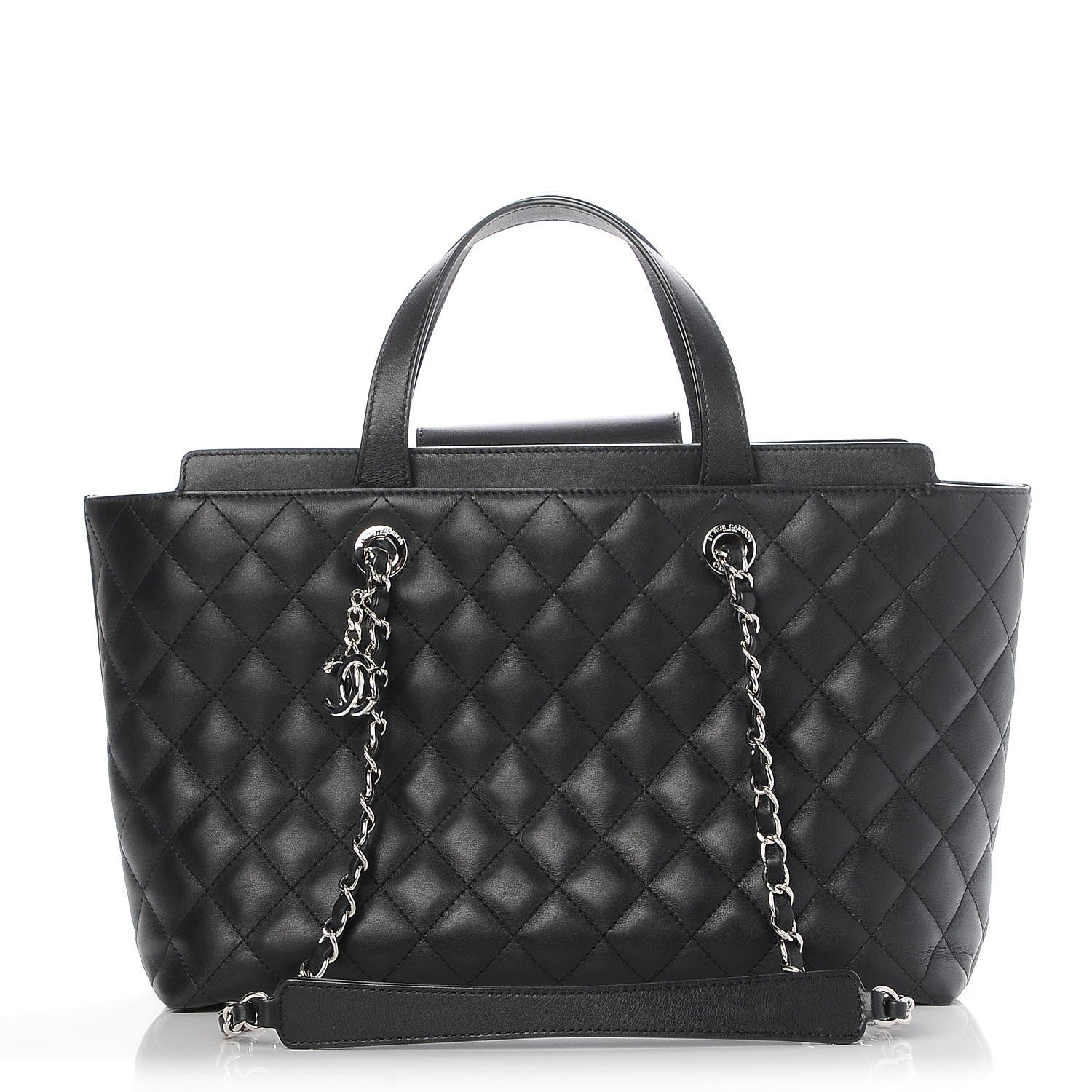 Chanel Calfskin Quilted Large Shopping Tote Black 1 of 9