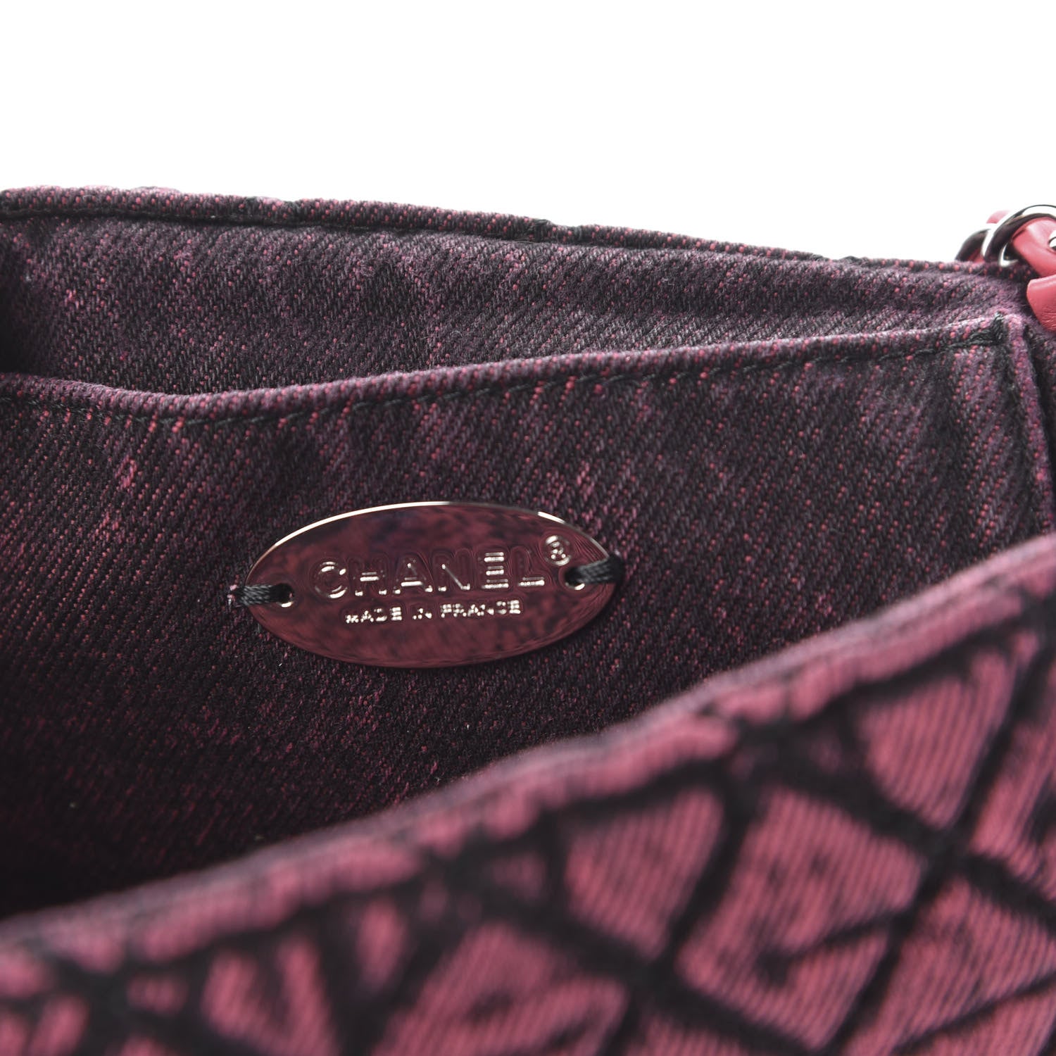 Chanel Washed Denim Quilted Small Denimpression Flap Red Black 8 of 11
