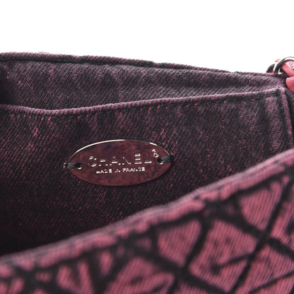 Chanel Washed Denim Quilted Small Denimpression Flap Red Black 8 of 11