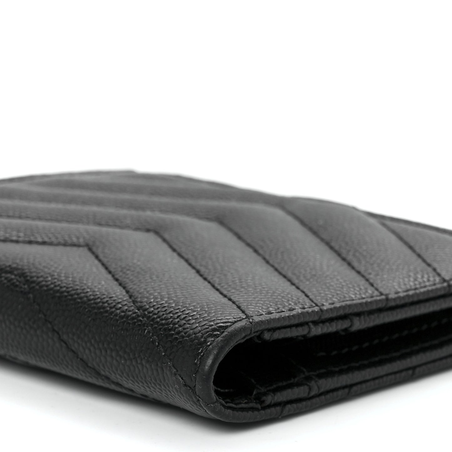 Grain De Poudre Matelasse Chevron Monogram Zipped Card Case Black