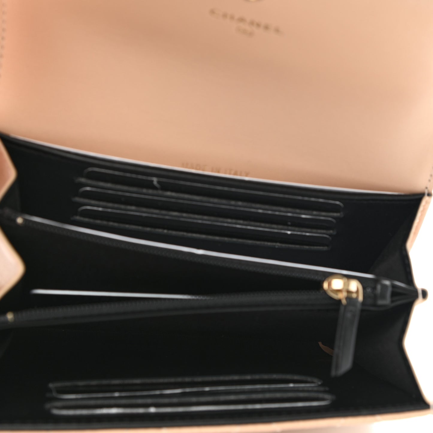 Caviar Quilted Medium Filigree Flap Wallet Beige Black