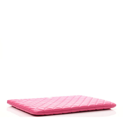 Chanel Lambskin Quilted Large Cosmetic Case Dark Pink 3 of 4