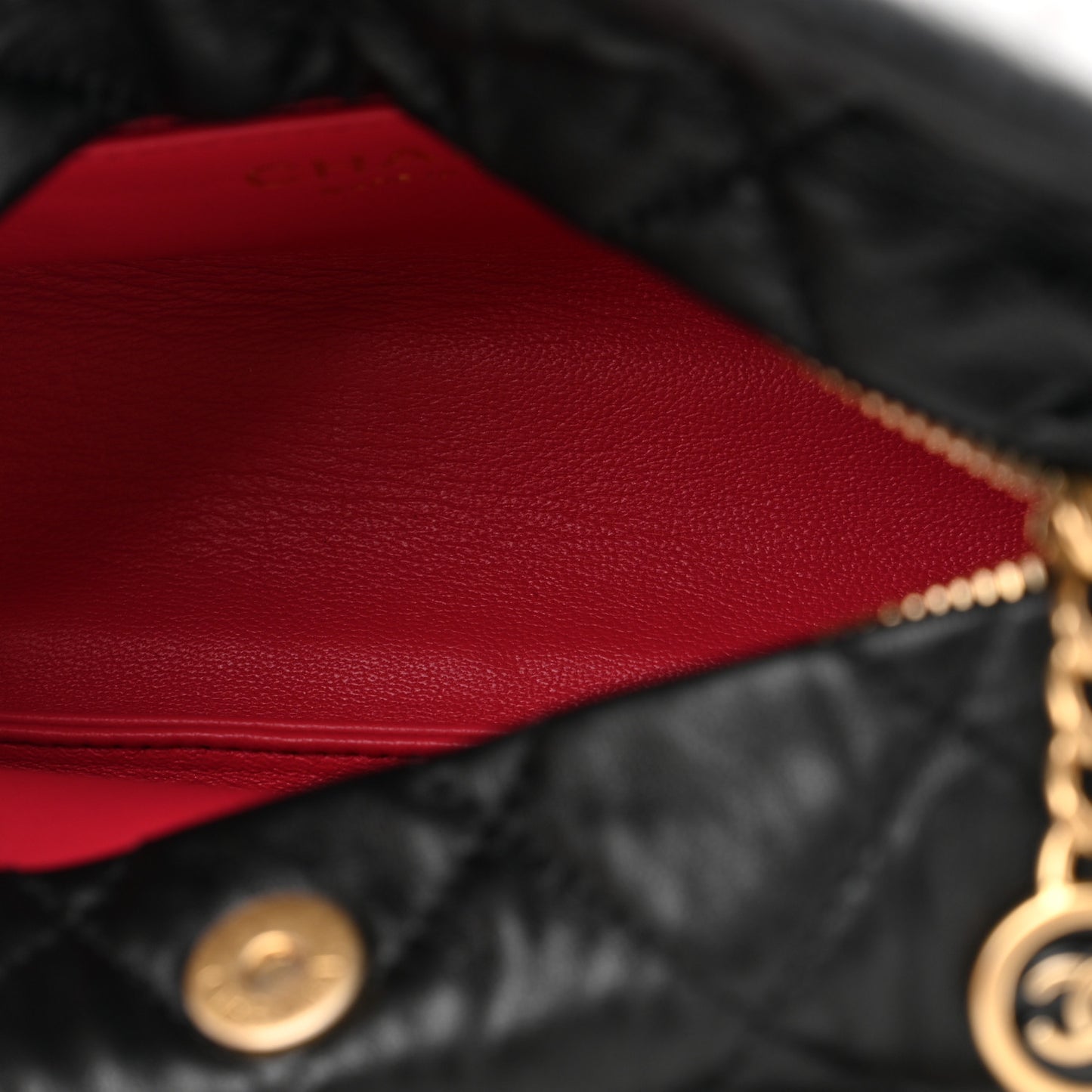 Crumpled Lambskin Quilted Small CC Links Shoulder Bag Black