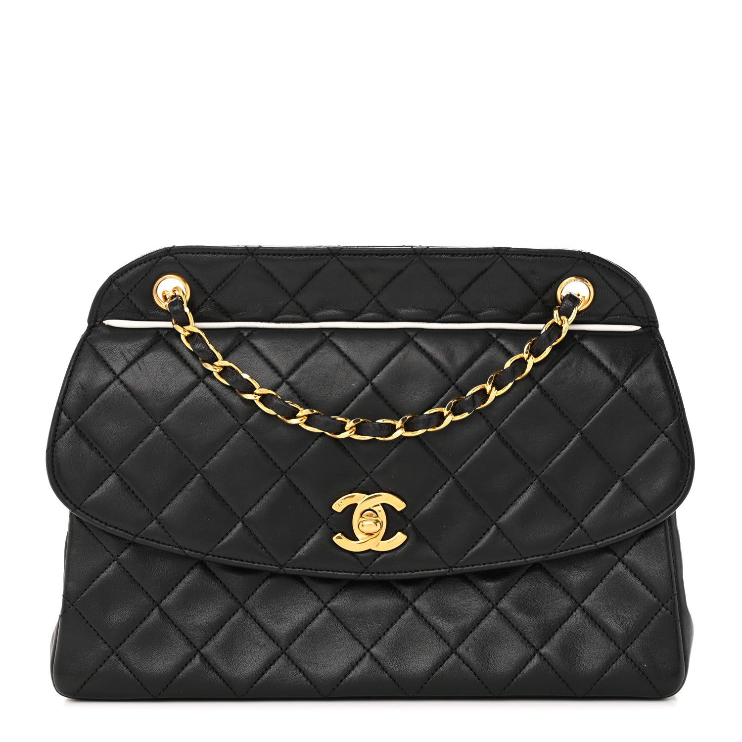 Chanel Lambskin Quilted Medium Single Flap Black 1 of 18