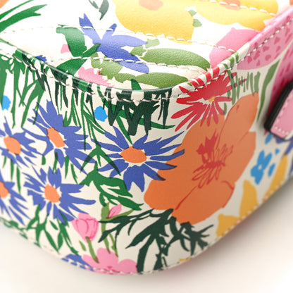 Gucci X KEN SCOTT Calfskin Matelasse Floral Print Small GG Marmont Chain Shoulder Bag Ivory Pink 9 of 9