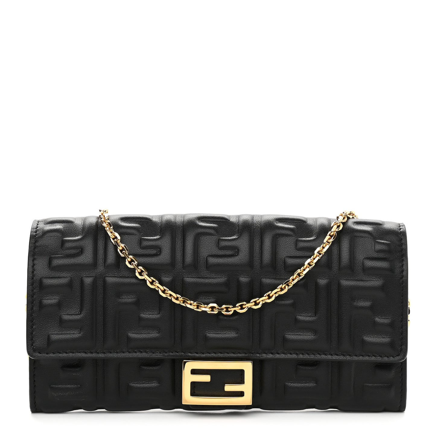 Nappa Matisse FF Embossed Continental Wallet On Chain Black
