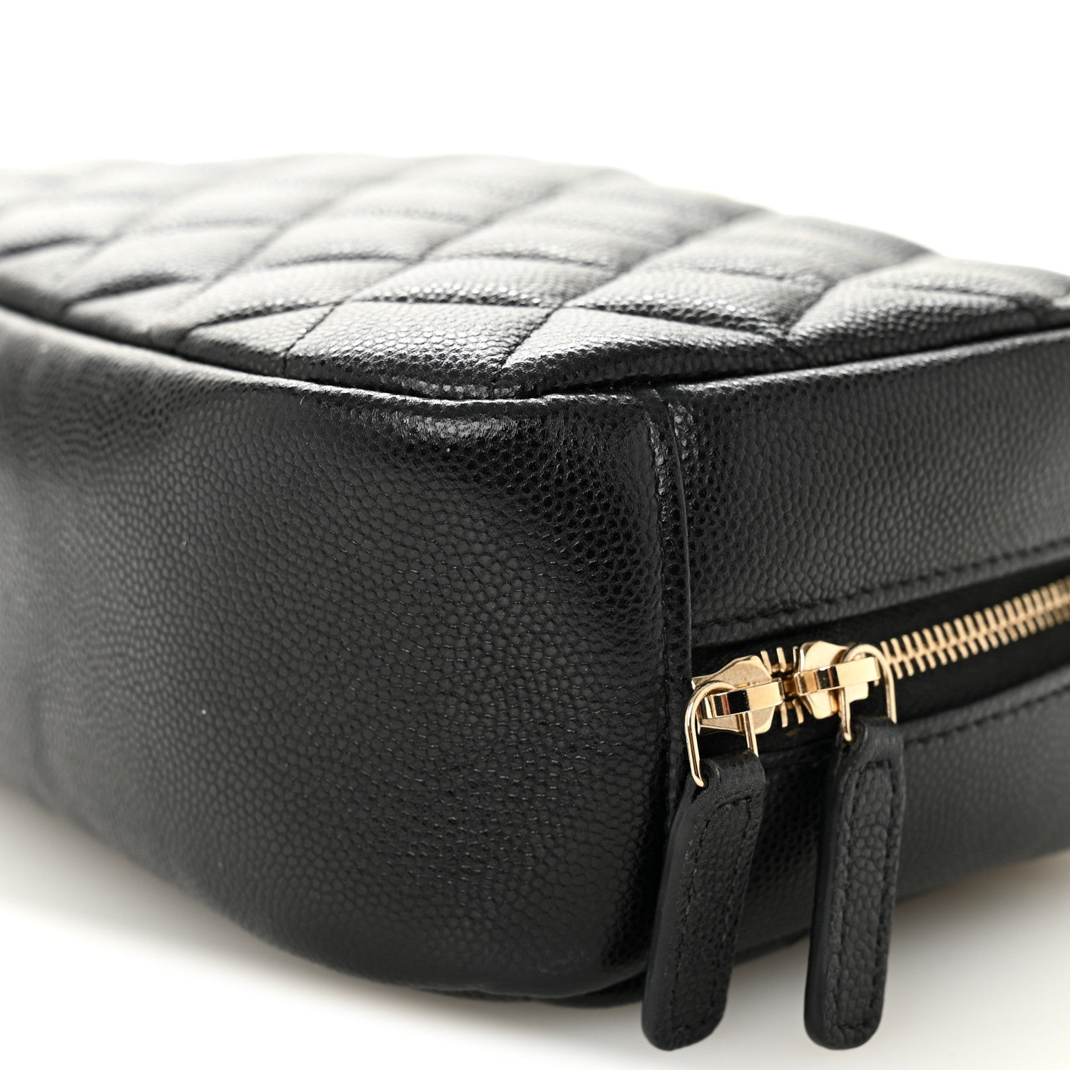 Chanel Caviar Quilted Medium Curvy Pouch Cosmetic Case Black 9 of 9