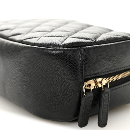 Chanel Caviar Quilted Medium Curvy Pouch Cosmetic Case Black 9 of 9