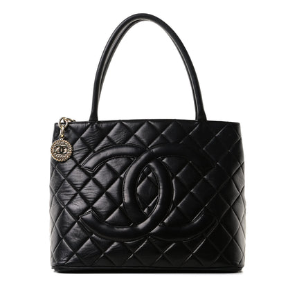 Chanel Lambskin Quilted Medallion Tote Black 1 of 12
